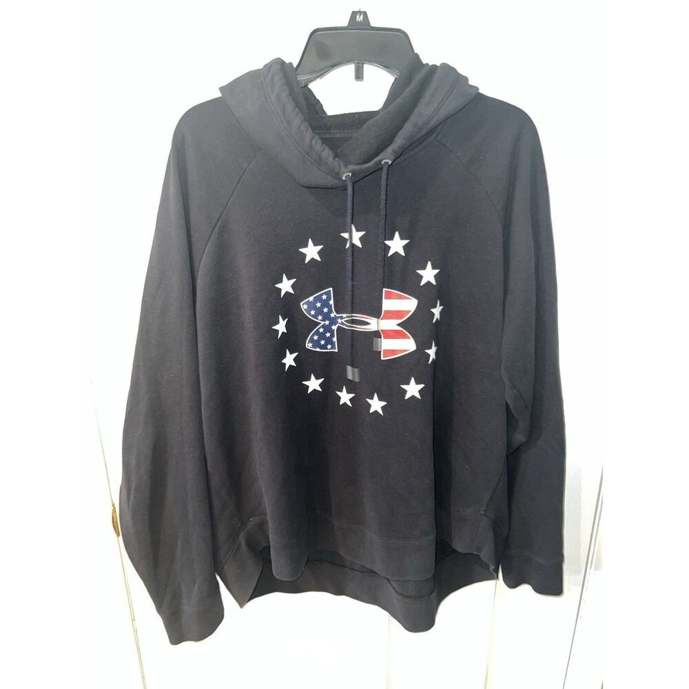 Under Armour Sweatshirt Womens XL Loose Fit Hoodie Pullover Freedom USA Logo - Picture 8 of 8